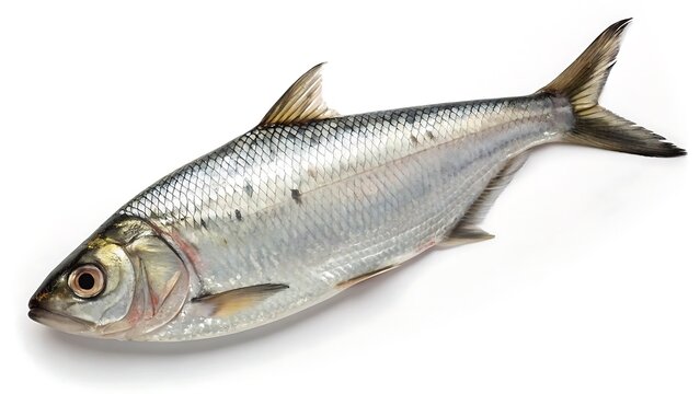 Fresh Hilsha Fish on White Background seafood raw fish