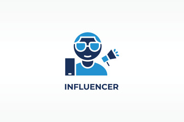 INFLUENCER vector, icon or logo sign isolated symbol illustration