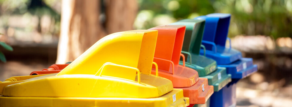 Banner Men hands trow Trash cans for sorting garbage recycle bin waste plastic container collection. Banner Reuse reduce recycle process sustainable lifestyle garbage plastic box with copy space