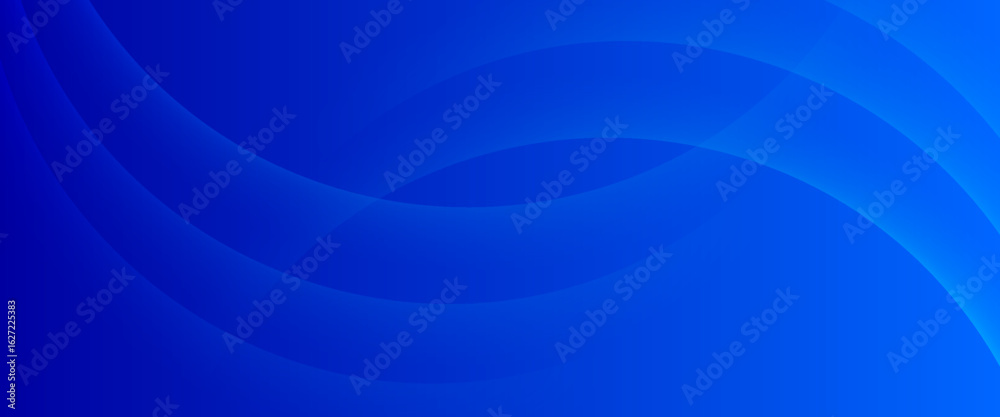 Wall mural smooth blue abstract vector background with soft gradient curves and dynamic overlapping circular sh