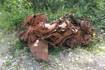 old rusty broken car