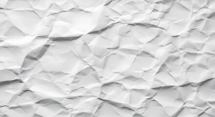 Fototapeta premium Crumpled white paper texture, isolated on white background, perfect for adding a vintage touch
