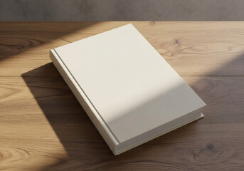 Fototapeta premium blank book on wooden table