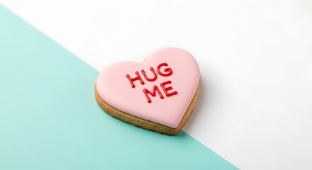 Sweet Heart Shaped Cookie With A Loving Message