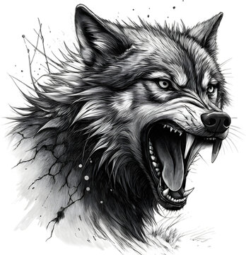 Majestic wolf illustration captures the wild spirit, perfect for nature enthusiasts and animal art collections.