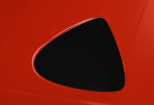 Fundo Vermelho Com Triangulo Preto Em Composicao Geometrica Moderna E Impactante