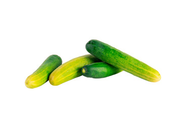 Fresh cucumbers on transparent background.