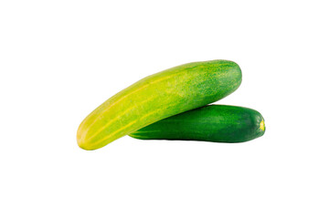 Fresh cucumbers on transparent background.