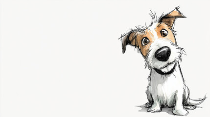 Curious jack russell terrier tilting head and looking inquisitively