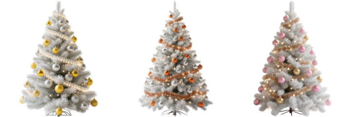 クリスマスツリー　クリスマス　白　カラフル　冬