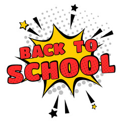 Obraz premium back to school cartoon comics style, vector poster or banner, social media post