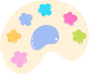 school supplies element, school color palette for classroom decoration. doodle line, vector file.
