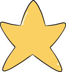 school supplies element, star for classroom decoration. doodle line, vector file.
