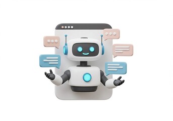 3D Chatbot Illustration for Lead Generation and Customer Service