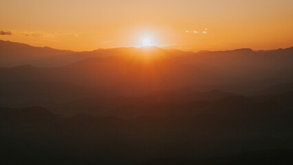 Travel landscape-Sunset Over the Mountains of Chiang Mai, Thailand