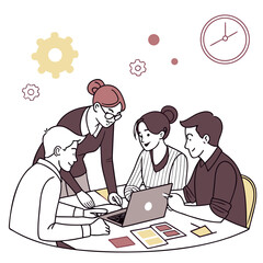 Business team having a meeting and working together on a project