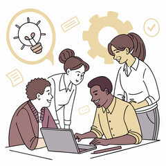 Team having a business meeting, brainstorming ideas and planning strategy