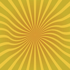 Yellow Sunburst Background Vector | Abstract Radiating Lines Design | Retro Spiral Pattern for Vintage Poster, Pop Art Style, Summer Theme, Comic Effect, Graphic Wallpaper, and Decorative EPS Illustra