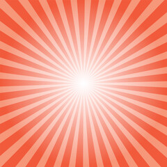 Red Sunburst Background Vector | Abstract Radiating Lines Design | Retro Spiral Pattern for Vintage Poster, Pop Art Style, Summer Theme, Comic Effect, Graphic Wallpaper, and Decorative EPS Illustra