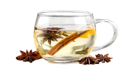 Aromatic Chai Latte in Glass Mug – Clean Studio Shot