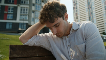 Caucasian man scratch head problems guy businessman business male difficulties thoughtful pensive...