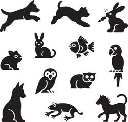 Collection of diverse animal icons for educational or creative projects