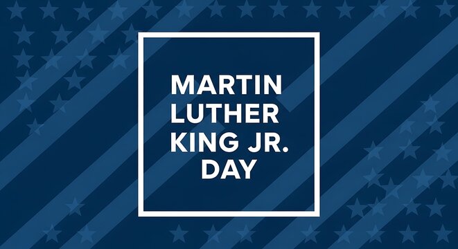 Martin luther king jr day banner with stars and stripes on a blue background for celebration - Powered by Adobe