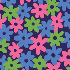colorful seamless flowers pattern 