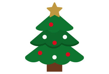 Christmas Tree Illustration with Star Topper