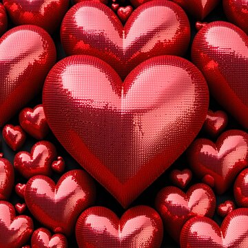 red hearts background