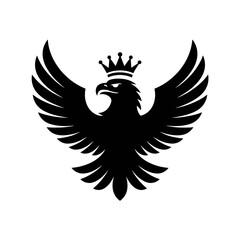 Obraz premium Majestic Eagle with Crown Symbolizing Power Authority and Freedom Abstract Vector Design