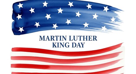 Commemorate martin luther king day with a patriotic design featuring the american flag isolated on white background