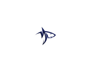 Fish logo template Creative vector symbol of fishing club or online