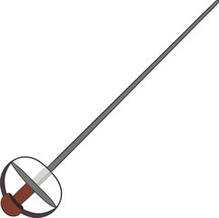 Naklejka premium Detailed fencing sword design with handle illustration