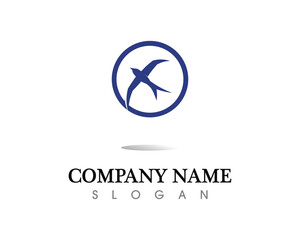 Vector - Vector sign abstract bird in flight Rooster and Chicken