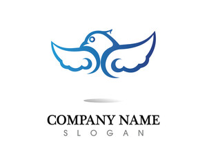 Vector - Vector sign abstract bird in flight Rooster and Chicken