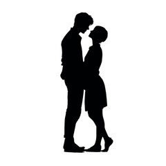 vector illustration of couple silhouette set, Black & White silhouette set