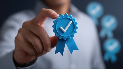 Award ceremony action office location image content professional environment close-up viewpoint achievement concept