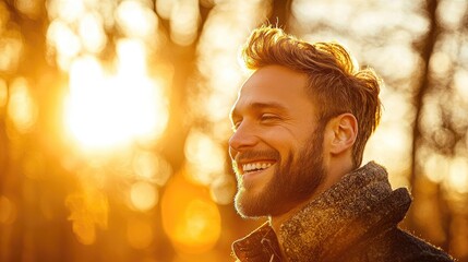 Outdoor portrait of a smiling man in golden light.