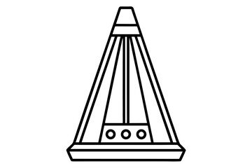 line art Classic Metronome vector silhouette illustration isolated on white background