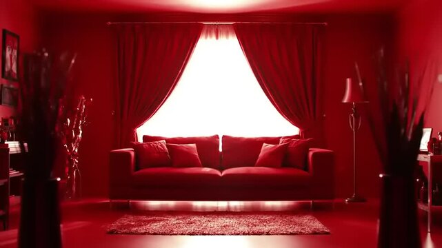 Red Room Interior Sofa Light.
