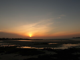 sunset over the beach