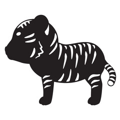 横向きのトラのシルエット