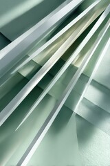 Naklejka premium Abstract geometric shapes in muted greens and silvers