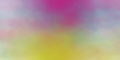 Beautiful abstract watercolor background. Beauty sweet pastel yellow and green colorful with fluffy clouds on sky. multi color rainbow image. abstract fantasy growing light. .