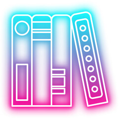 Neon Stacked Book Line Icon