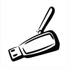 Lineart USB Modem Vector Minimalist Outlined Style
