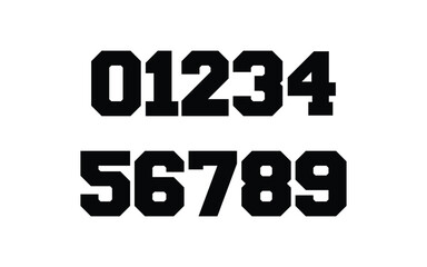 Sports Jersey Numbers Set vector.