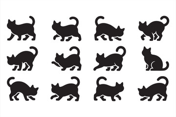 Halloween Black Cats Collection – Spooky Feline Silhouettes for Seasonal Design