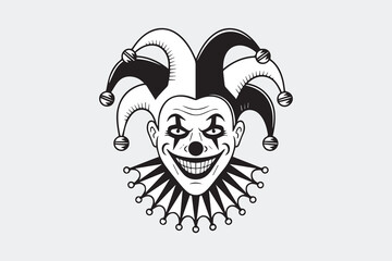 creepy jester silhouette  vector